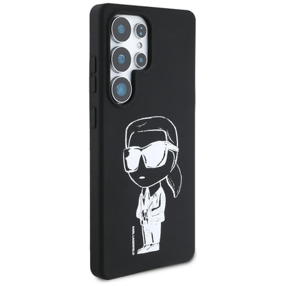 Husa MagSafe pentru Samsung Galaxy S25 Ultra S938, Karl Lagerfeld, Silicone Graffiti, Neagra