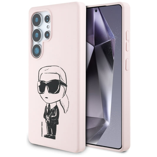 Husa MagSafe pentru Samsung Galaxy S25 Ultra S938, Karl Lagerfeld, Silicone Graffiti, Roz