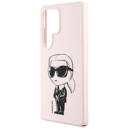 Husa MagSafe pentru Samsung Galaxy S25 Ultra S938, Karl Lagerfeld, Silicone Graffiti, Roz