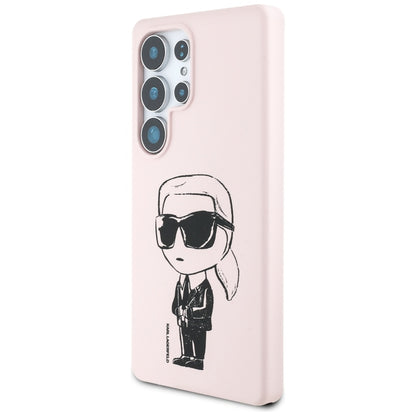 Husa MagSafe pentru Samsung Galaxy S25 Ultra S938, Karl Lagerfeld, Silicone Graffiti, Roz