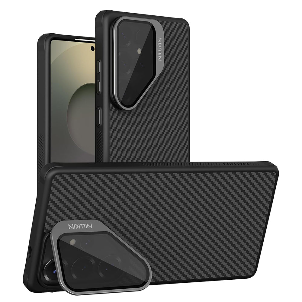 Husa MagSafe pentru Samsung Galaxy S25 Ultra S938, Nillkin, CarboProp with Transparent Black Lens Cover, Neagra