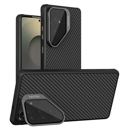 Husa MagSafe pentru Samsung Galaxy S25 Ultra S938, Nillkin, CarboProp with Transparent Black Lens Cover, Neagra