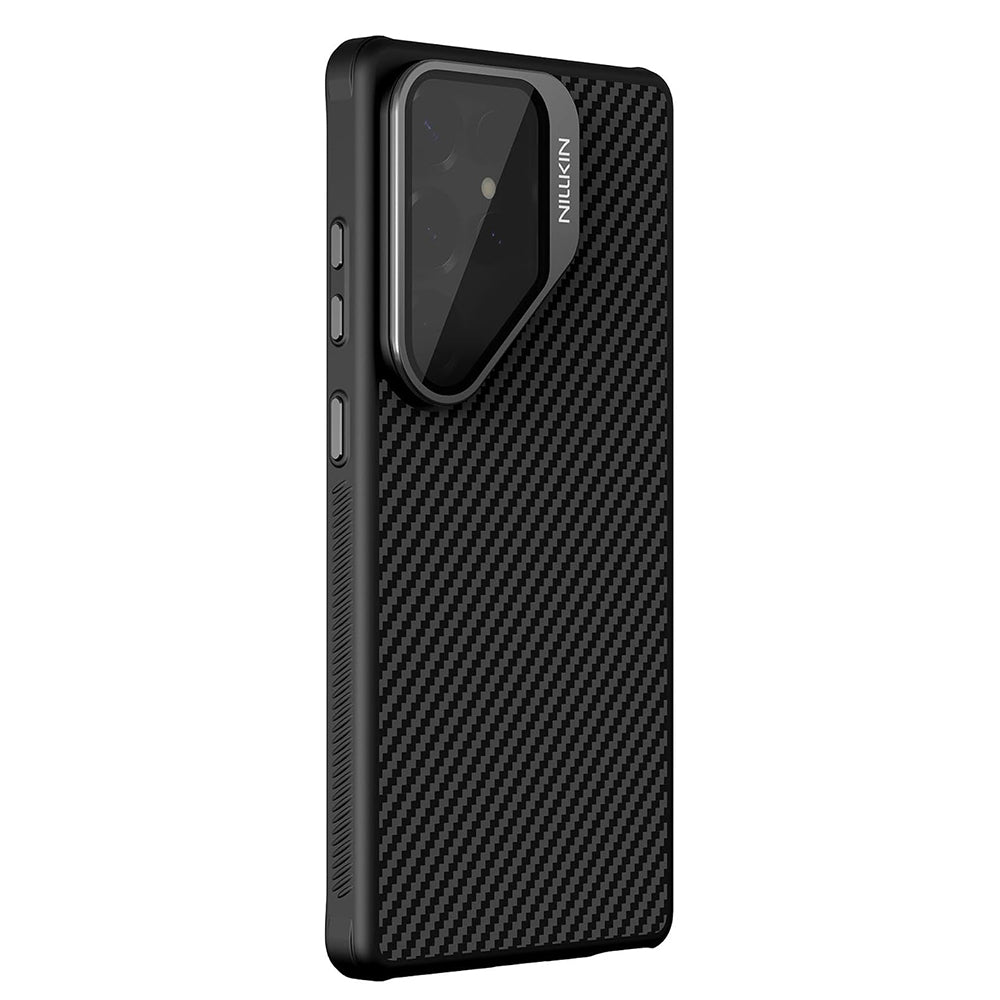 Husa MagSafe pentru Samsung Galaxy S25 Ultra S938, Nillkin, CarboProp with Transparent Black Lens Cover, Neagra