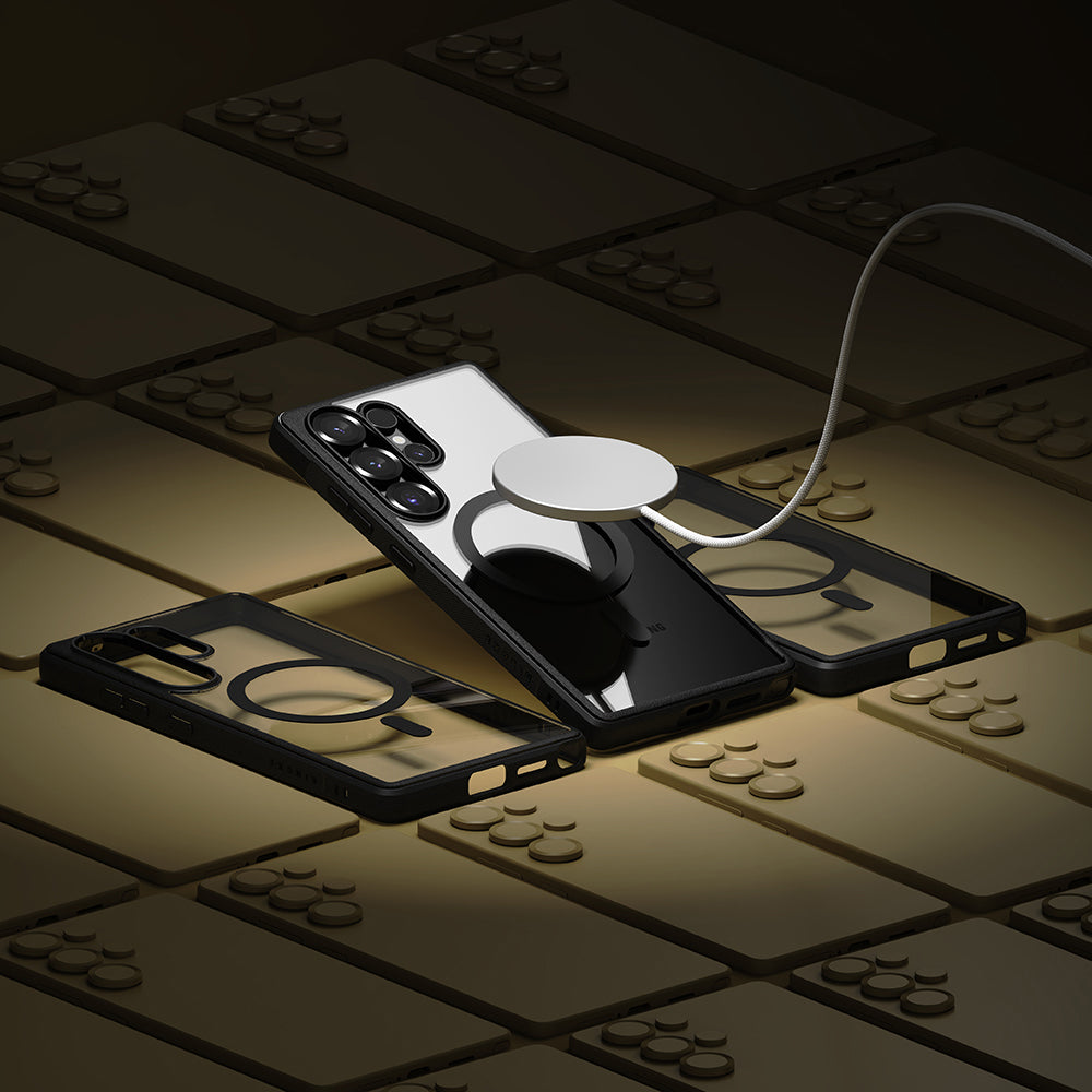 Husa MagSafe pentru Samsung Galaxy S25 Ultra S938, Ringke, Fusion Bold, Neagra
