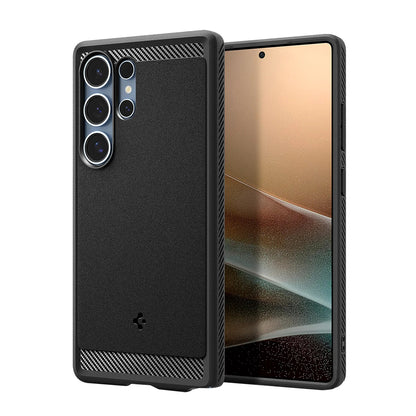 Husa MagSafe pentru Samsung Galaxy S25 Ultra S938, Spigen, Rugged Armor, Neagra Mata ACS08951