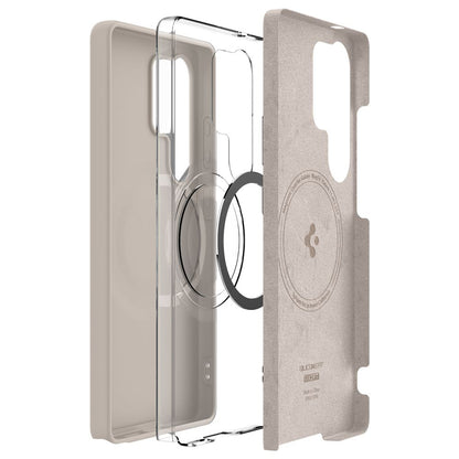 Husa MagSafe pentru Samsung Galaxy S25 Ultra S938, Spigen, Silicone Fit, Bej