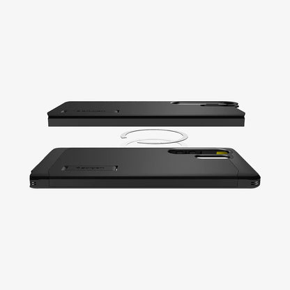 Husa MagSafe pentru Samsung Galaxy S25 Ultra S938, Spigen, Tough Armor, Neagra ACS08964