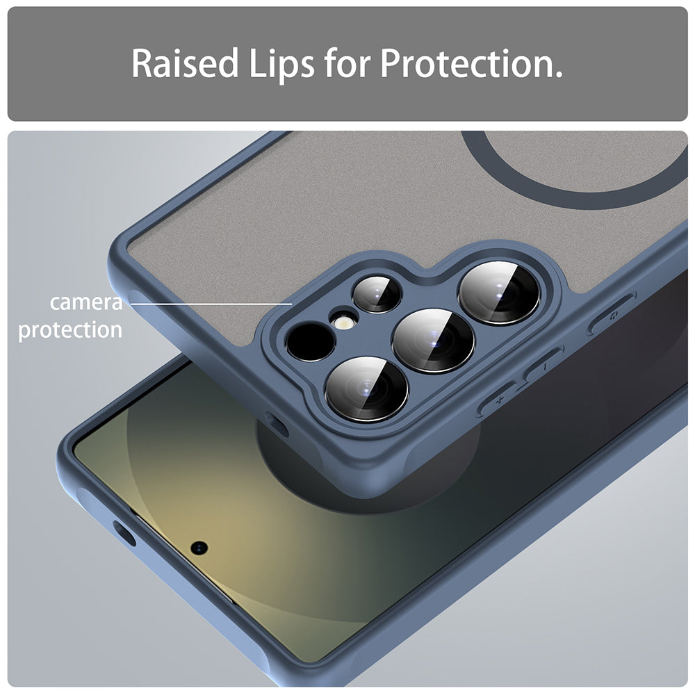 Husa MagSafe pentru Samsung Galaxy S25 Ultra S938, Techsuit, HaloFrost II, Bleumarin