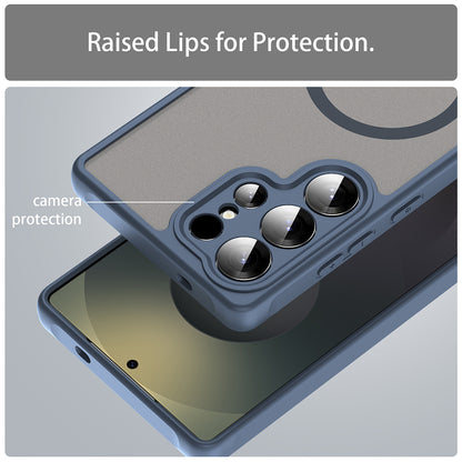 Husa MagSafe pentru Samsung Galaxy S25 Ultra S938, Techsuit, HaloFrost II, Bleumarin