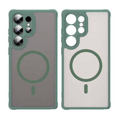Husa MagSafe pentru Samsung Galaxy S25 Ultra S938, Techsuit, HaloFrost II, Verde