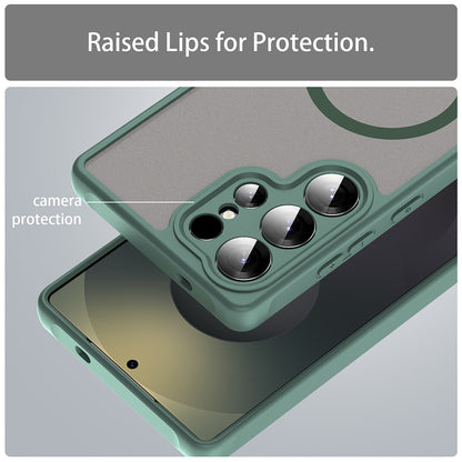 Husa MagSafe pentru Samsung Galaxy S25 Ultra S938, Techsuit, HaloFrost II, Verde