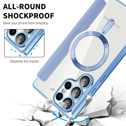 Husa MagSafe pentru Samsung Galaxy S25 Ultra S938, Techsuit, SmartMag Book, Bleu