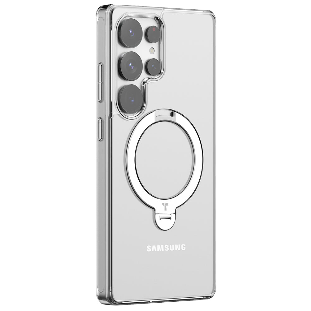 Husa MagSafe pentru Samsung Galaxy S25 Ultra S938, Torras, Ostand Spin, Transparenta