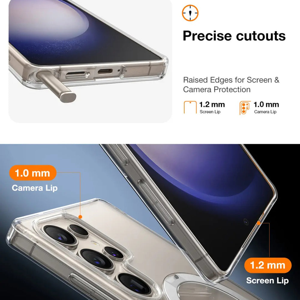 Husa MagSafe pentru Samsung Galaxy S25 Ultra S938, Torras, Ostand Spin, Transparenta