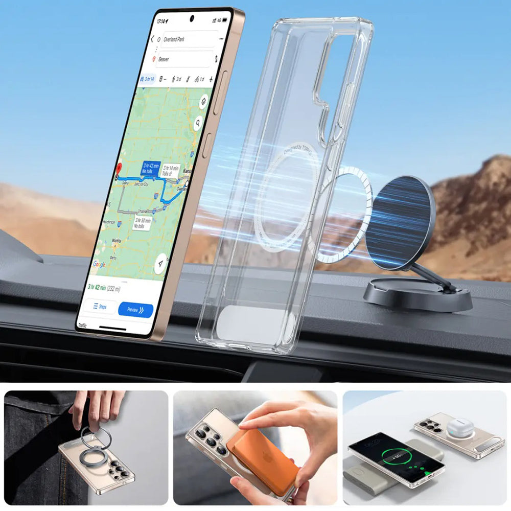 Husa MagSafe pentru Samsung Galaxy S25 Ultra S938, Torras, Pstand, Transparenta