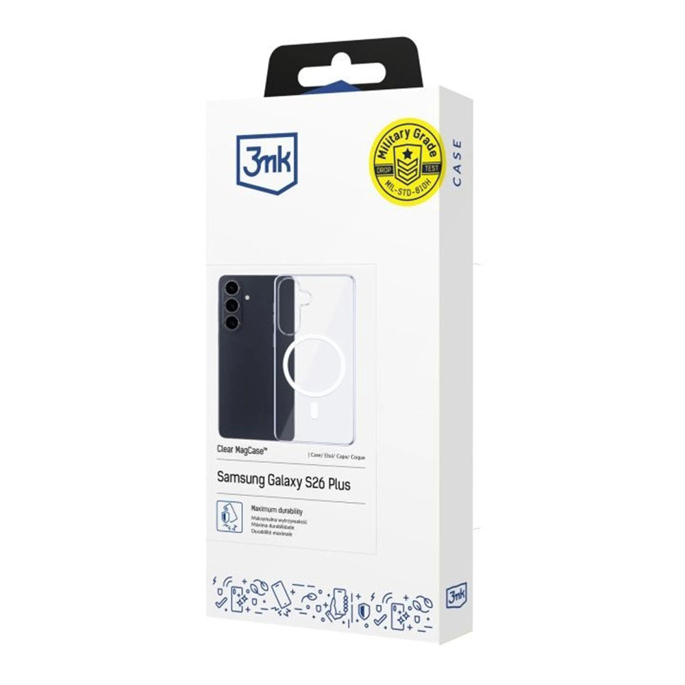 Husa MagSafe pentru Samsung Galaxy S26, 3MK, Clear MagCase, Transparenta