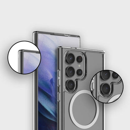 Husa MagSafe pentru Samsung Galaxy S26 S942, Blueo, Crystal+ Anti-Drop, Transparenta