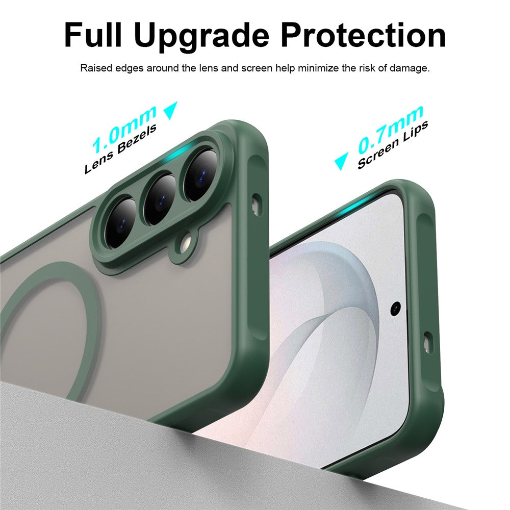 Husa MagSafe pentru Samsung Galaxy S26 FE S741, Techsuit, HaloFrost II, Verde