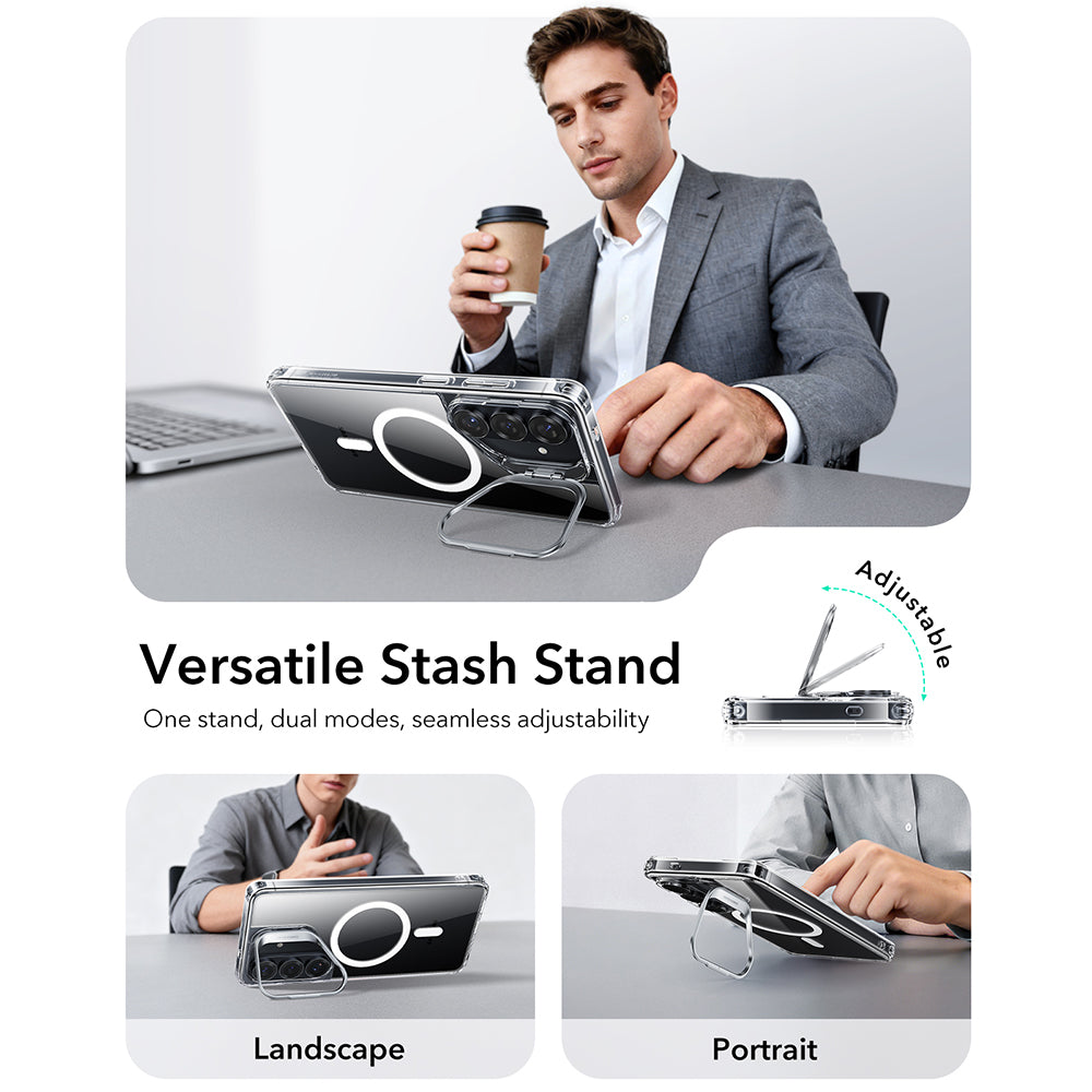 Husa MagSafe pentru Samsung Galaxy S26 Plus S947, ESR, Classic Hybrid Kickstand, Transparenta