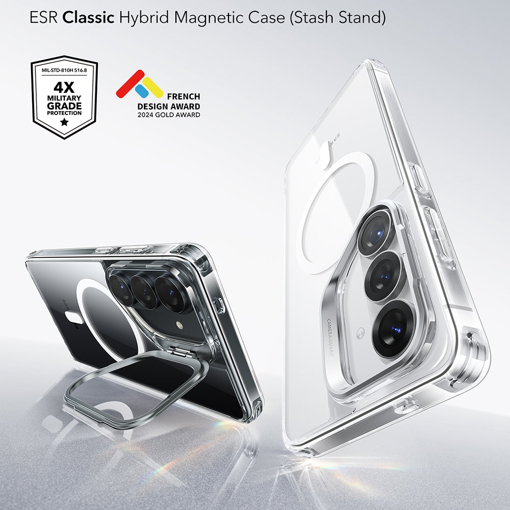 Husa MagSafe pentru Samsung Galaxy S26 Plus S947, ESR, Classic Hybrid Kickstand, Transparenta