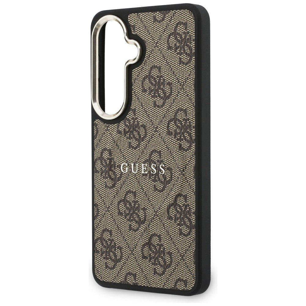 Husa MagSafe pentru Samsung Galaxy S26 Plus S947, Guess, 4G Embossed Ring, Maro