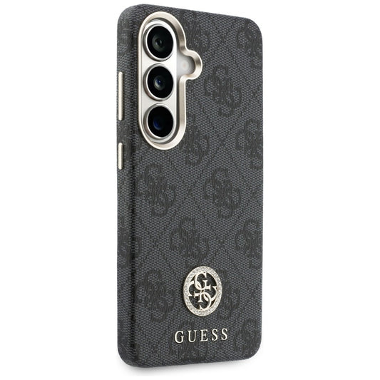 Husa MagSafe pentru Samsung Galaxy S26 Plus S947, Guess, 4G Rhinestone Round Logo, Neagra