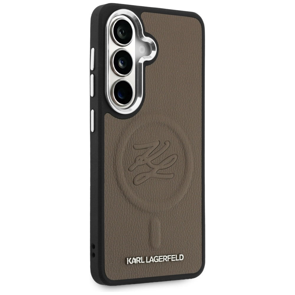 Husa MagSafe pentru Samsung Galaxy S26 Plus S947, Karl Lagerfeld, Initial Logo Debossed, Maro