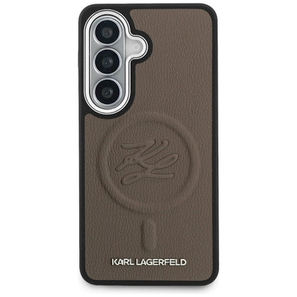 Husa MagSafe pentru Samsung Galaxy S26 Plus S947, Karl Lagerfeld, Initial Logo Debossed, Maro
