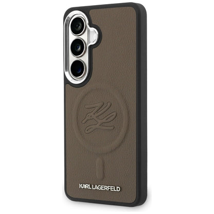 Husa MagSafe pentru Samsung Galaxy S26 Plus S947, Karl Lagerfeld, Initial Logo Debossed, Maro