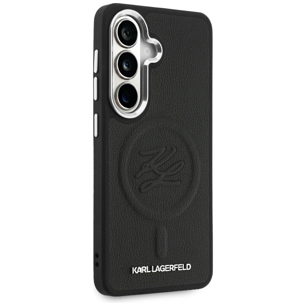 Husa MagSafe pentru Samsung Galaxy S26 Plus S947, Karl Lagerfeld, Initial Logo Debossed, Neagra