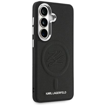 Husa MagSafe pentru Samsung Galaxy S26 Plus S947, Karl Lagerfeld, Initial Logo Debossed, Neagra