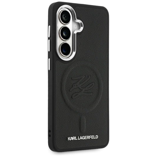 Husa MagSafe pentru Samsung Galaxy S26 Plus S947, Karl Lagerfeld, Initial Logo Debossed, Neagra