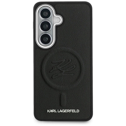 Husa MagSafe pentru Samsung Galaxy S26 Plus S947, Karl Lagerfeld, Initial Logo Debossed, Neagra