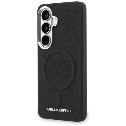 Husa MagSafe pentru Samsung Galaxy S26 Plus S947, Karl Lagerfeld, Initial Logo Debossed, Neagra