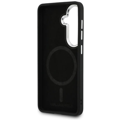 Husa MagSafe pentru Samsung Galaxy S26 Plus S947, Karl Lagerfeld, Initial Logo Debossed, Neagra