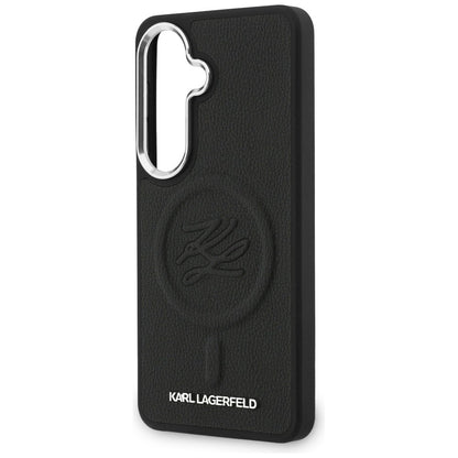 Husa MagSafe pentru Samsung Galaxy S26 Plus S947, Karl Lagerfeld, Initial Logo Debossed, Neagra