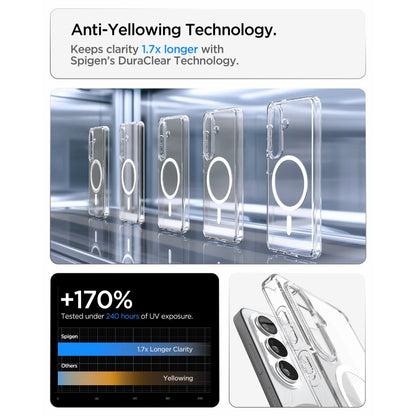 Husa MagSafe pentru Samsung Galaxy S26 Plus S947, Spigen, Ultra Hybrid, Transparenta Alba ACS10709