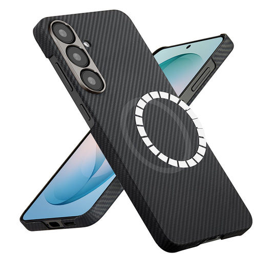 Husa MagSafe pentru Samsung Galaxy S26 Plus, Techsuit, Aramid Fiber, Neagra