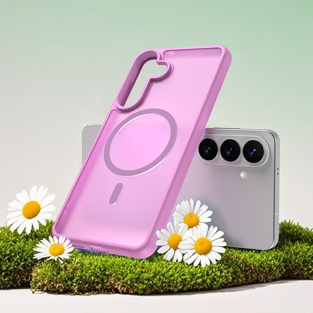 Husa MagSafe pentru Samsung Galaxy S26 Plus, Techsuit, HaloFrost II, Roz