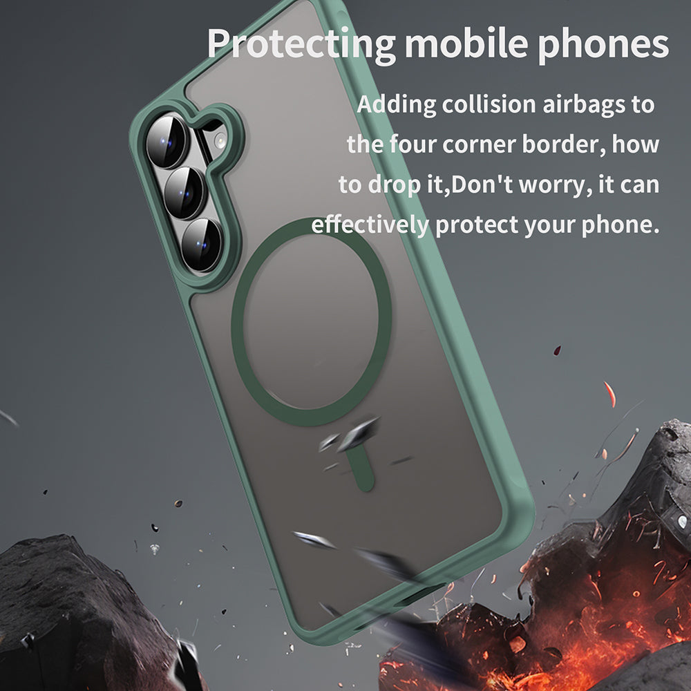 Husa MagSafe pentru Samsung Galaxy S26 Plus, Techsuit, HaloFrost II, Verde