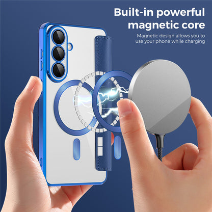 Husa MagSafe pentru Samsung Galaxy S26 Plus, Techsuit, SmartMag Book, Albastra