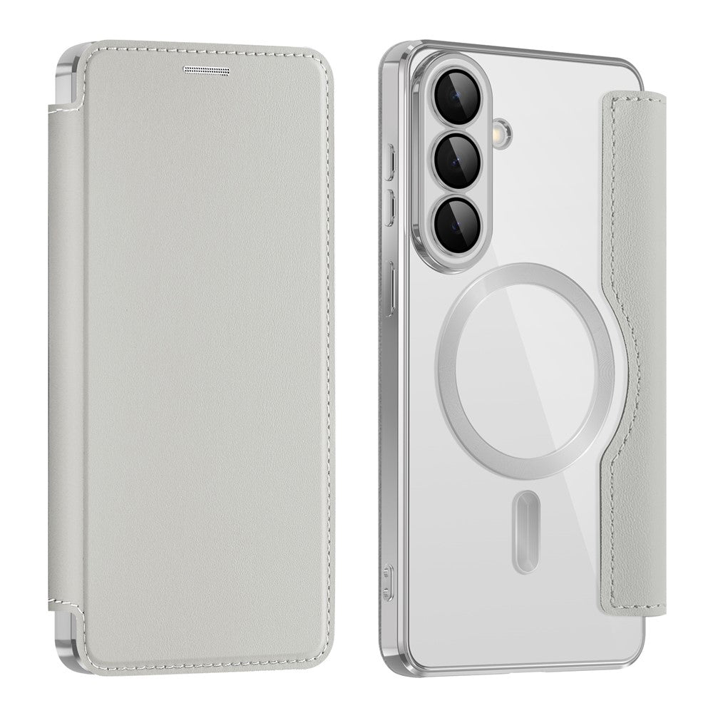 Husa MagSafe pentru Samsung Galaxy S26 Plus, Techsuit, SmartMag Book, Gri