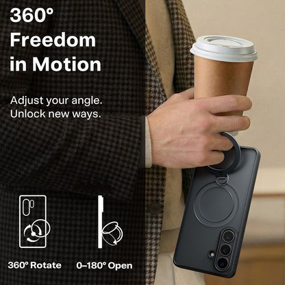 Husa MagSafe pentru Samsung Galaxy S26 Plus, Torras, Ostand Spin, Neagra