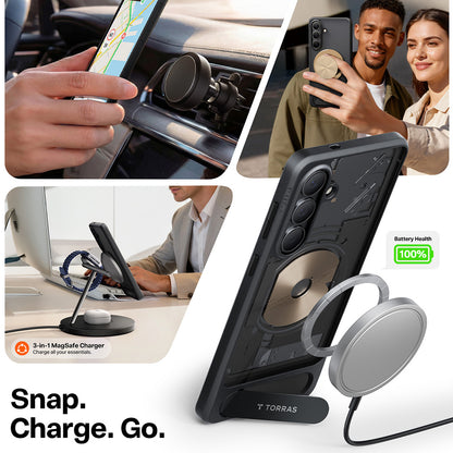 Husa MagSafe pentru Samsung Galaxy S26 Plus, Torras, Pstand, Neagra