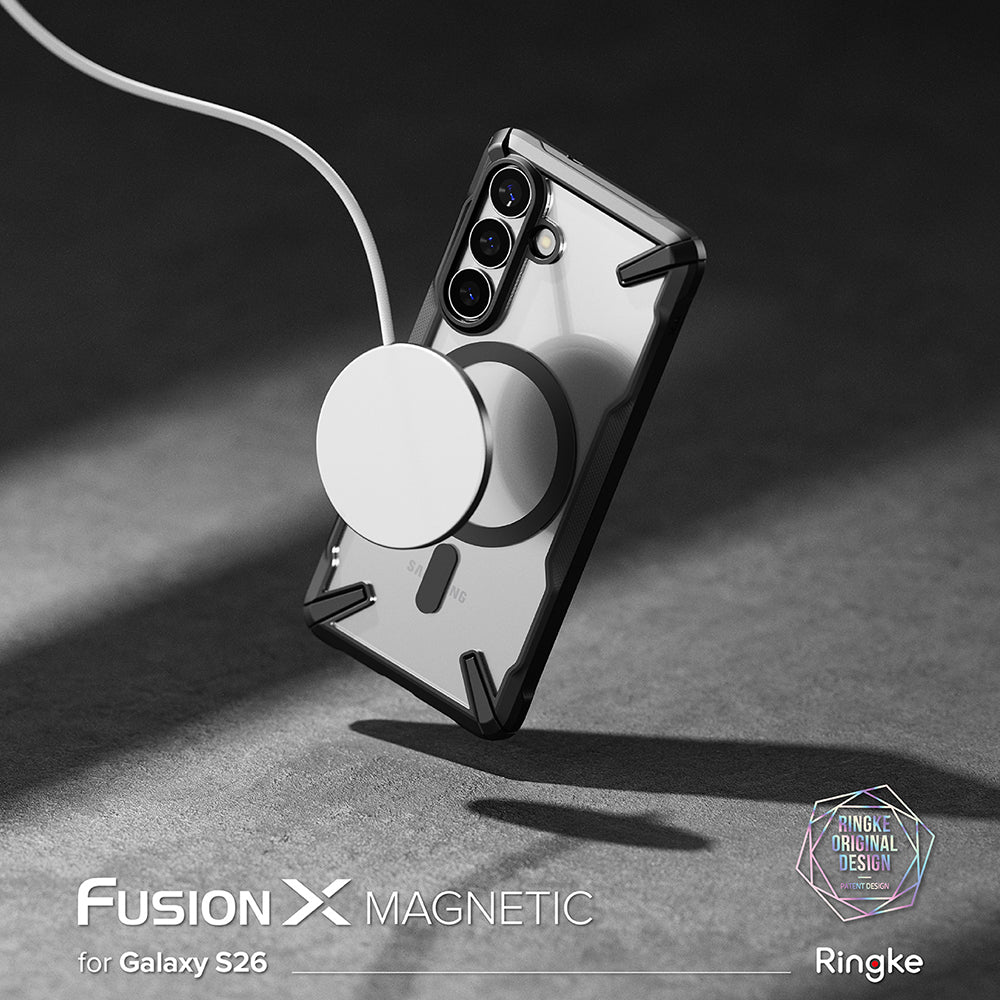 Husa MagSafe pentru Samsung Galaxy S26, Ringke, Fusion X, Neagra