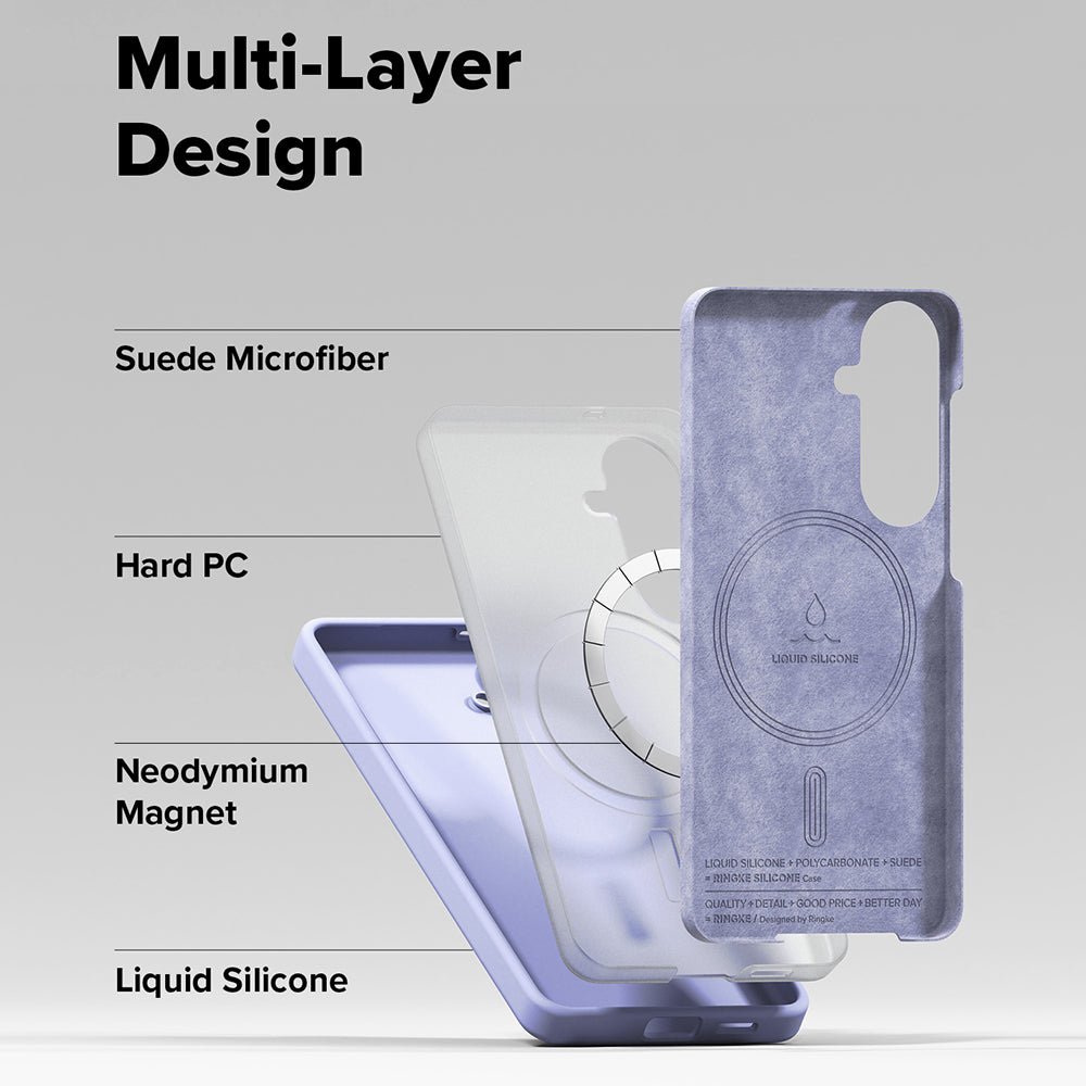 Husa MagSafe pentru Samsung Galaxy S26, Ringke, Silicone, Mov