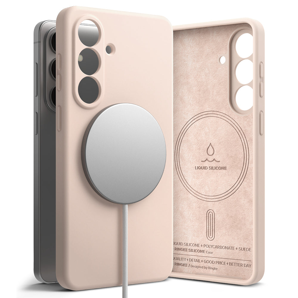 Husa MagSafe pentru Samsung Galaxy S26, Ringke, Silicone, Roz