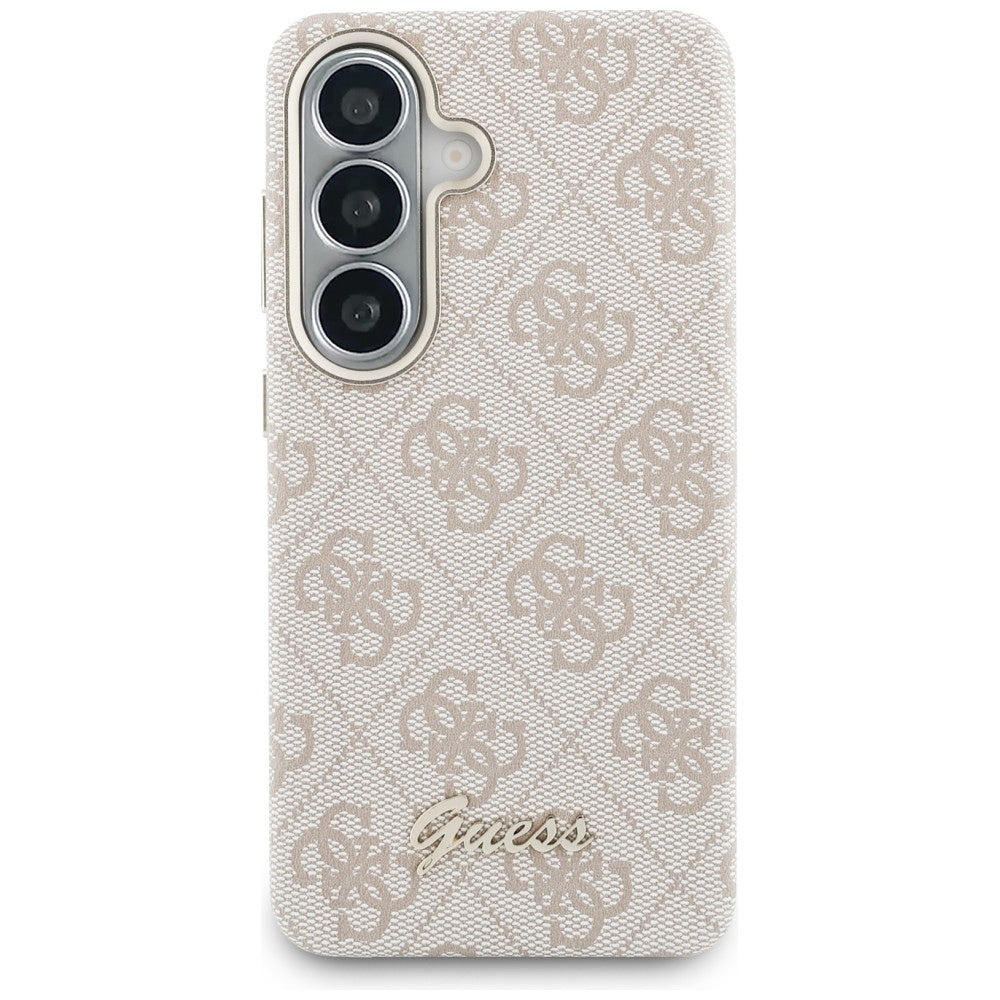 Husa MagSafe pentru Samsung Galaxy S26 S942, Guess, 4G Script Logo, Roz