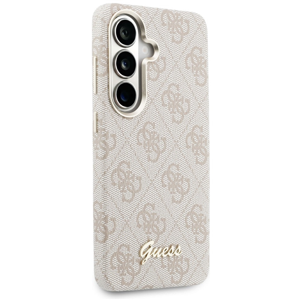 Husa MagSafe pentru Samsung Galaxy S26 S942, Guess, 4G Script Logo, Roz
