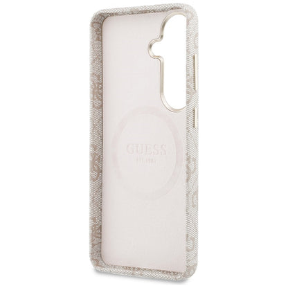 Husa MagSafe pentru Samsung Galaxy S26 S942, Guess, 4G Script Logo, Roz
